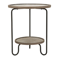 Paris prix Table d'appoint ronde - Naturel et noir