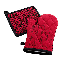 Paris Prix Gant & Manique Coton Cuisiline 28cm Bordeaux