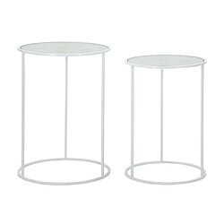 Paris prix Lot de 2 tables d'appoint gigognes - Blanc