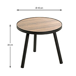 Mes Table d'appoint ronde - Chêne et noir