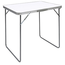 Paris Prix Table de Camping Pliable Timothy 80cm Blanc