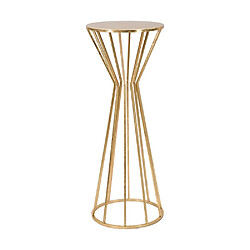Mauro Ferretti Table d'appoint décoratif rond haut en métal doré style glam 38cm Stick