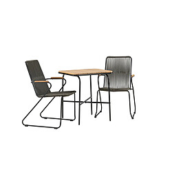 Acheter Paris Prix Ensemble Table de Jardin & 2 Chaises Holmbeck & Matstolar 74cm Naturel & Gris Foncé