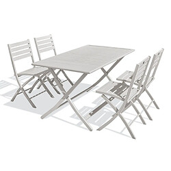 Paris prix Ensemble table de jardin et 4 chaises - Gris