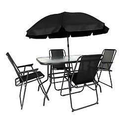 Paris prix Ensemble table de jardin 4 chaises - Noir