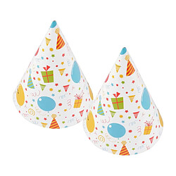 Paris Prix Lot de 6 Chapeaux en Papier Fête 16cm Blanc