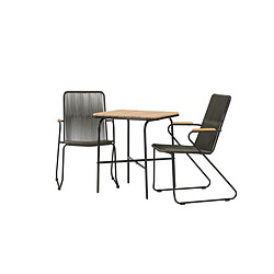 Paris Prix Ensemble Table de Jardin & 2 Chaises Holmbeck & Matstolar 74cm Naturel & Gris Foncé pas cher