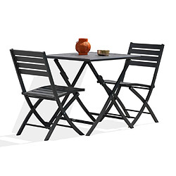 Paris prix Salon de jardin pliant - Gris anthracite