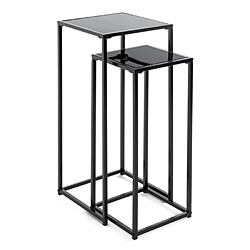 Paris prix Lot de 2 tables d'appoint métal - Noir