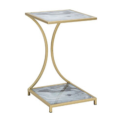 Paris prix Table d'appoint effet marbre - gris et or