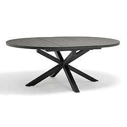 Paris prix Table de jardin ronde extensible - Gris anthracite