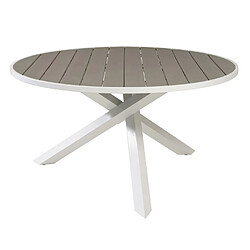 Paris prix Table de jardin ronde Parma - Gris & blanc