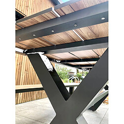 Paris prix table de jardin avec 2 bancs - Gris anthracite pas cher