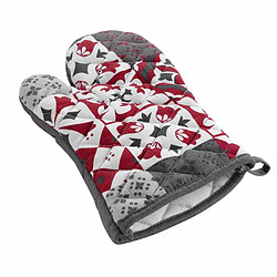 Paris Prix Gant de Cuisine Credence 30cm Gris & Rouge