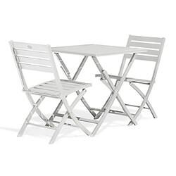 Paris prix Ensemble table jardin + 2 chaises - Gris