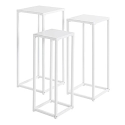 Paris prix lot de 3 sellettes métal - Blanc