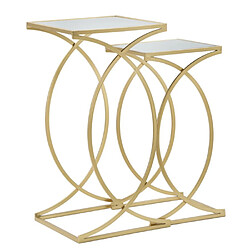 Paris prix Lot de 2 tables d'appoint métal - Or