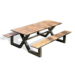 Paris prix Table de jardin avec bancs - Gris anthracite