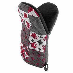 Paris Prix Gant de Cuisine Pince Credence 24cm Gris & Rouge