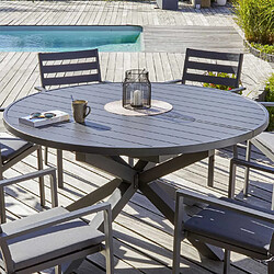 Paris prix Table de jardin ronde extensible - Gris anthracite