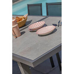 Avis Paris prix salon de jardin table + 10 fauteuils - Gris anthracite