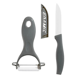 Five Simply Smart Couteau & Éplucheur Céramique Zirco 20cm Gris