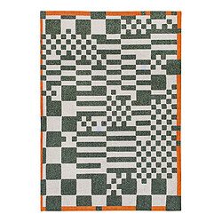 NOVATREND Tapis salon et chambre tissé plat GREEN OCEAN 240 x 340 cm 