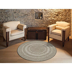 ATTICGO Tapis rond géométrique SILVANA lin 120x120 cm