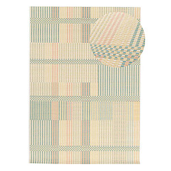 ATTICGO Tapis extérieur à rayures MANILA beige/vert/rose 120x170 cm