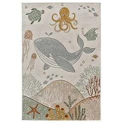 ATTICGO Tapis enfant océan BALLOON beige/multicolore 120x170 cm