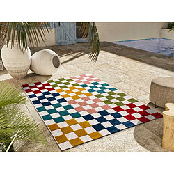 ATTICGO Tapis extérieur damier à relief MILA multicolore 160x230 cm