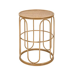 Mauro Ferretti Table basse ronde en métal et rotin 55x40x40cm Samui