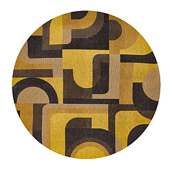 NOVATREND Tapis salon et chambre tissé plat YELLOW MEISTER 140 x 140 cm