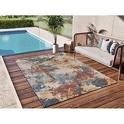 ATTICGO Tapis extérieur abstrait LUNA bleu/beige/rouille 160x230 cm