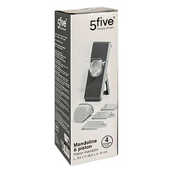 Five Simply Smart Mandoline à Piston Multidécoupe 26cm Gris pas cher