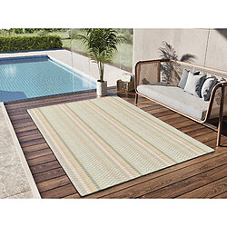 ATTICGO Tapis extérieur à rayures MANILA beige/vert/rose 120x170 cm
