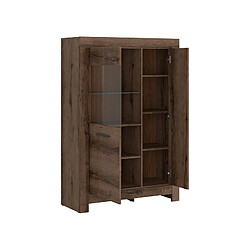 Acheter Pegane Vitrine bibliothèque LED 2 portes - Chêne