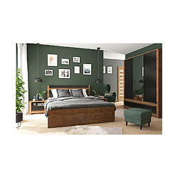 Pegane Table de chevet 1 tiroir - Chêne foncé