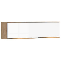 Pegane Étagère murale à charnières - Chêne et blanc