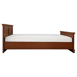 Acheter Pegane Lit adulte 160x200 cm coloris châtaigne - Longueur 210 x Profondeur 175 x Hauteur 60,5-81,5 cm