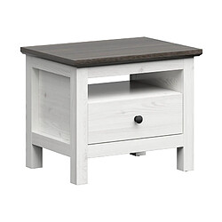 Pegane Table de chevet 1 tiroir - Gris