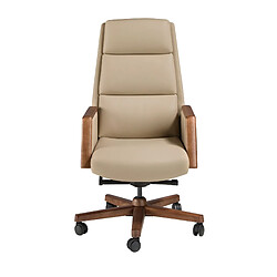 Angel Cerda Fauteuil de bureau pivotant en similicuir vison