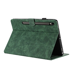 Avis Étui pour tablette en cuir gaufré à motif papillon et fleur pour Samsung Galaxy Tab S10 Lite-Vert