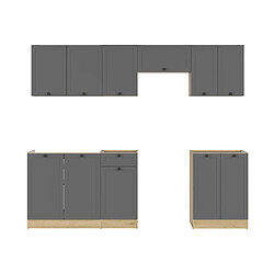 Pegane Cuisine complète 240 cm - Gris