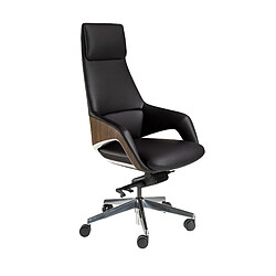 Angel Cerda Fauteuil de bureau pivotant en similicuir noir