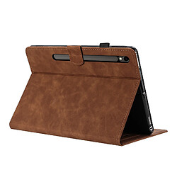Avis Étui pour tablette en cuir gaufré à motif papillon et fleur pour Samsung Galaxy Tab S10 FE+/S10 FE+ Plus-Marron