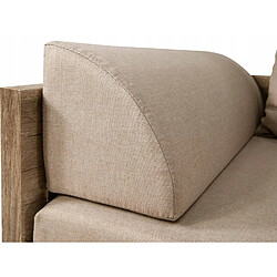 Pegane Lit Canapé pliant 80-160x200 coloris Chêne motif écriture avec matelas et 3 oreillers beiges - Longueur 202,5 x Largeur 79-154 x Profondeur 60,5 cm pas cher