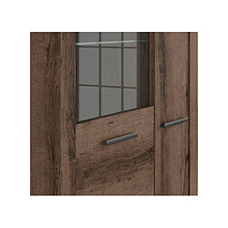 Pegane Vitrine bibliothèque LED 2 portes - Chêne pas cher