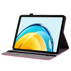 Avis Étui pour tablette Huawei MatePad SE 10.4 , cuir gaufré, motif papillon et rose - Fuchsia