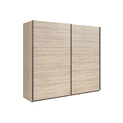 Pegane Armoire 2 portes coulissantes - Chêne